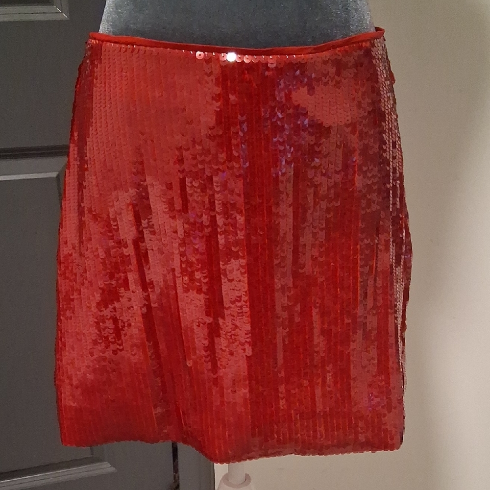 J. Crew Vibrant Red Sequin Mini Skirt
